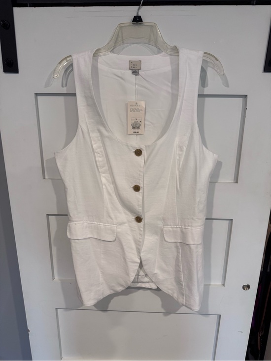 a new day Jackets & Blazers - a new day White Scoop Neck Button Vest